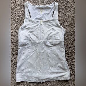 Lilly Pulitzer Luxletic Kalila Tennis Bra Tank in Resort White Jacquard size Sm